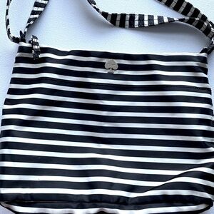 Kate Spade Flatiron Nylon Cammy Black White Striped Tote